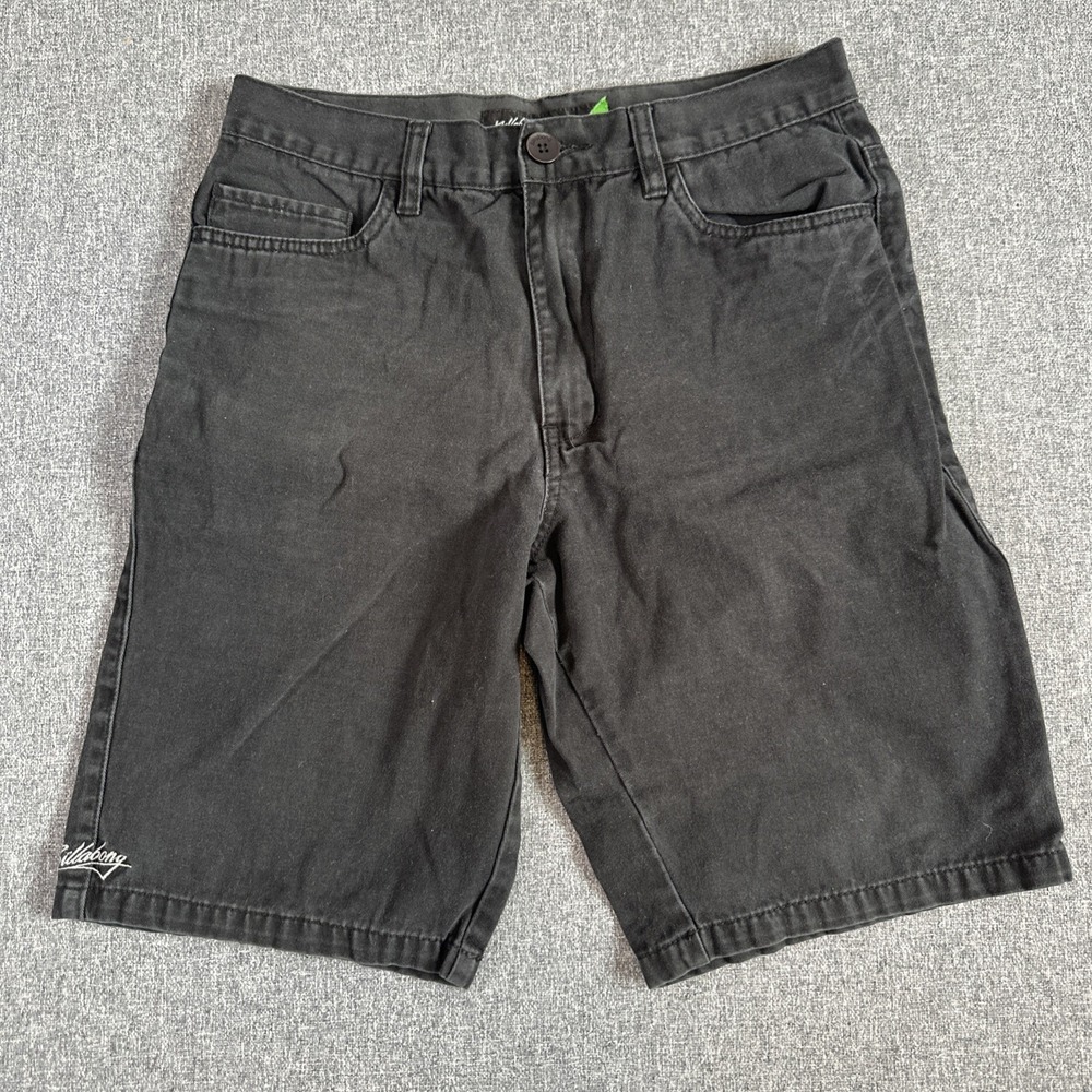 Billabong Mens Black Denim Shorts Size 30 Skate Surf Casual Cotton‎